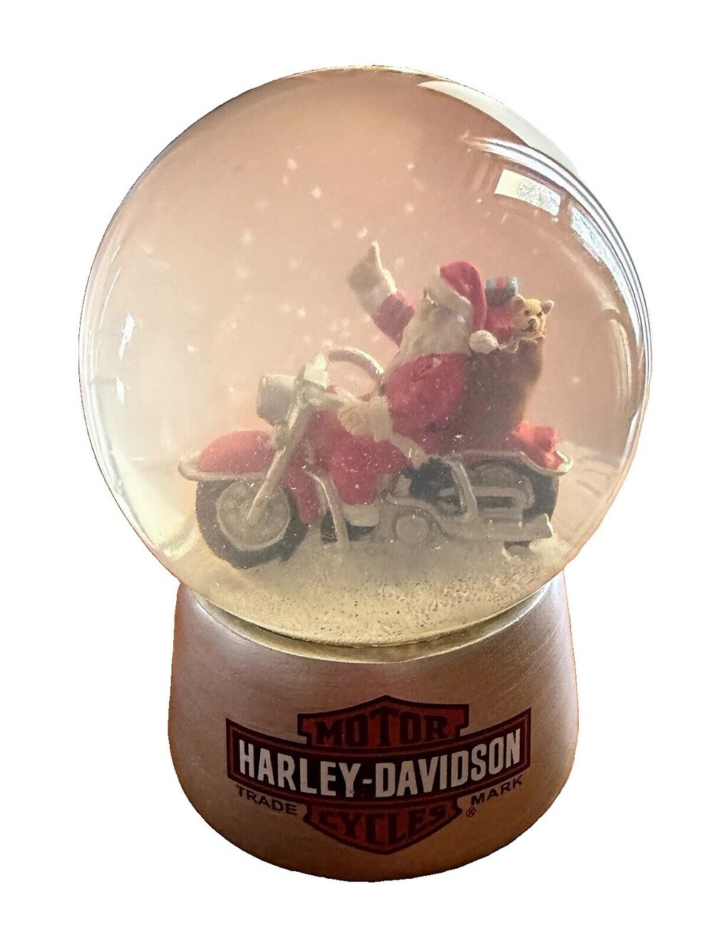 Harley-Davidson Santa Claus Motorcycle Snow Globe Glass Glitter 2013